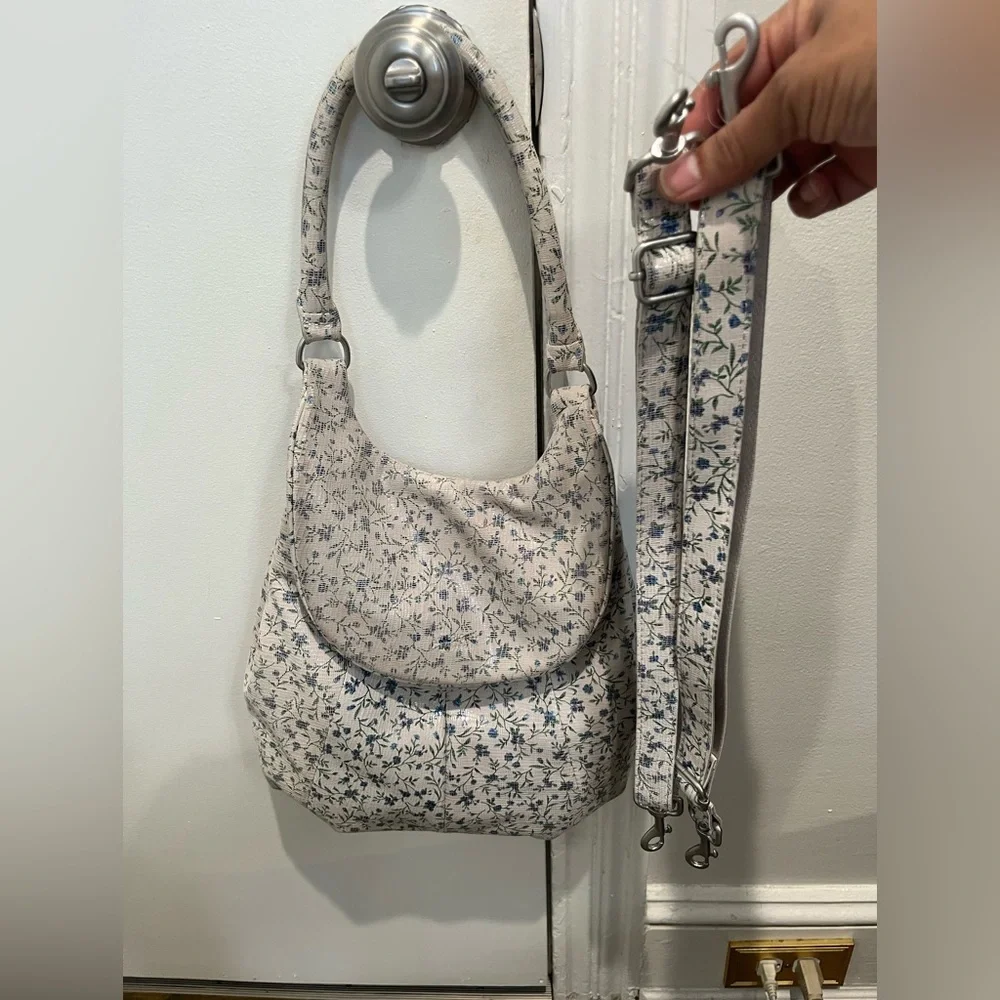 American Leather Co. White‎ Floral Leather 2-1 Backpack Bag